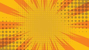abstract yellow and orange color background with decorative dots and rays vector