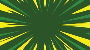 abstract green and yellow background with cartoon radial shape vector