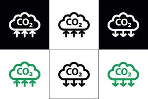 CO2 Reduction Icon Design. Eco Symbol of Decreasing Carbon Emissions and Climate Action vector
