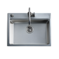 A sleek and contemporary stainless steel kitchen sink with a clean minimalist design and practical functionality png