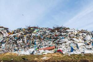 Landfill Showing Vast Quantities of Mixed Waste Under a Cloudy Sky photo