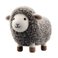A charming and cozy plush toy in the shape of a sheep crafted from soft and natural felt material perfect for cuddling and bringing happiness to any child or adult png