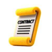 A yellow textured icon representing a contract or legal document symbolizing administrative paperwork and formal business agreements png