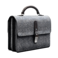 A sophisticated grey briefcase made of felt material featuring a simple and elegant design for the modern professional png
