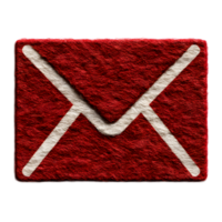 A stylized textured red envelope icon symbolizing digital communication email messaging and data exchange through technological platforms and networks png