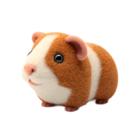 Closeup portrait of a soft cuddly and friendly guinea pig icon made with detailed 3D rendering of felt material png