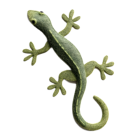 A detailed 3D rendered of a green gecko icon made of felt material against a plain background png