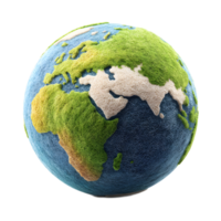 A 3D rendering of a textured globe showing the continents and oceans representing the Earth and its global business and economic connections png