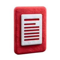 A red felted icon representing a credit document or file with a simple abstract geometric design png