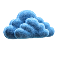 Digitally created fluffy blue cloud shaped icon symbolizing cloud computing data storage and information technology services png