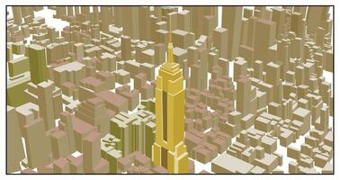 Isometric Empire State Building,New York City Location Map,A styled map graphic showing location area, for travel brochures poster or graphics.and design projects. vector