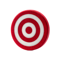 A classic minimalist design of a concentric red and white target bullseye symbolizing the focus aim and objective of achieving a goal png