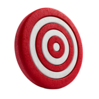 Minimalist geometric design of a red and white felt target bullseye representing the goal or aim in a competitive sport or game png