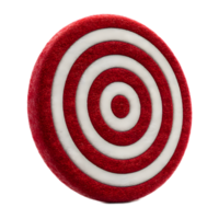 A close up view of a red and white felt target bullseye with concentric circular patterns symbolizing focus accuracy and achieving objectives png
