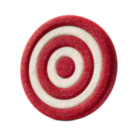 Concentric red and white felt circles forming an abstract target or bullseye design representing a goal or objective png