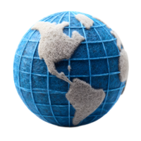 A stylized wireframe globe in shades of blue and gray symbolizing the interconnected global nature of modern technology communication and commerce png