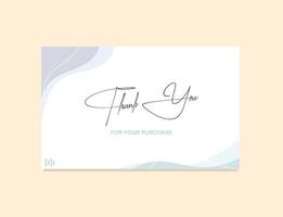 Thank you card simple design template vector