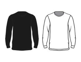 Longsleeve mock up template design vector