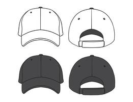 Cap mock up flat template design vector