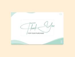Thank you card template design vector