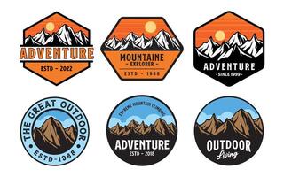 Mountain badge element set vector
