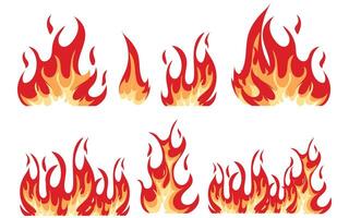 Flame set illustration, Isolated on white background vector