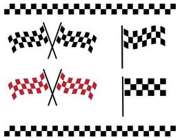 checkerboard racing flag collection, isolated on white background vector
