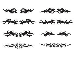 y2k element flame collection black and white vector