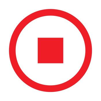 Pause icon. Pause icon red round button symbols. Notice board for stop on white background. Simple illustration. vector