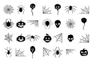 Set of Halloween icons. Halloween , icon set isolated on white background. Halloween set of modern simple retro-style. Simple illustration. vector