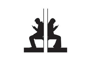 Mobile Communication Silhouette Concept Digital Divide Communication vector