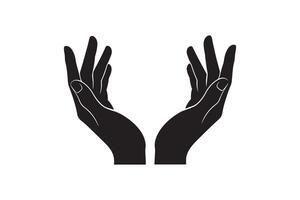 Open Hands Silhouette Cupped Hands Graphic vector