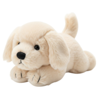Adorable cream plush puppy toy with lifelike features and soft texture png