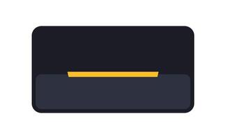 Minimal Dark Panel with Status Bar. Modern Interface Module Yellow Line. Clean Dashboard Element in Dark Theme vector