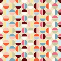 Trendy retro geometric seamless patterns with colorful circles. Modern abstract background texture vector