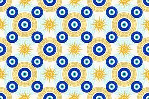 Colorful eye and sun pattern design vector