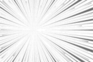 Radial halftone lines background. Comic manga dotted pattern. Cartoon zoom effect with sunrays, bang burst vector