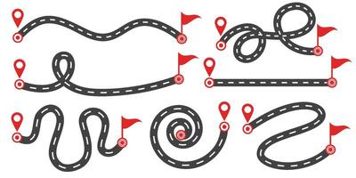 The concept of plan with an easy route A, difficult option B and real life way. Expectation and reality. vector