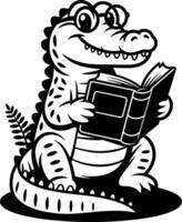 Alligator Reading a Book vector