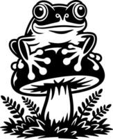 Tree Frog on a Mushroom vector