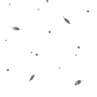 Simple minimalistic repeating seamless pattern of green leaves. Hand drawn illustration scandinavian leafs on isolated background. png