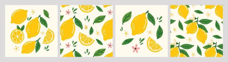 Colorful lemon pattern design illustrations vector