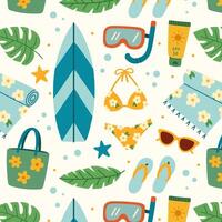Colorful beach-themed pattern design vector