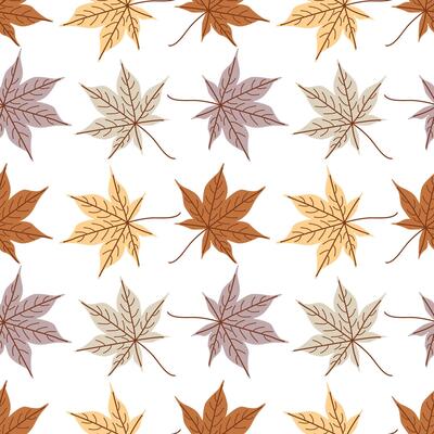 Seamless Autumn Maple Leaf Pattern in Warm Fall Colors for Fabric, Wallpaper and Seasonal Decor