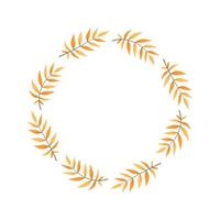 Botanical wreath made of yellow and orange leaves. Perfect for autumn-themed invitations, greeting cards, or decor. Elegant and isolated on white background. vector