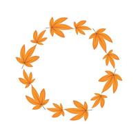 wreath made of orange maple leaves in flat style. Great for autumn cards, seasonal decor, and invitations. Clean and minimal fall design. vector