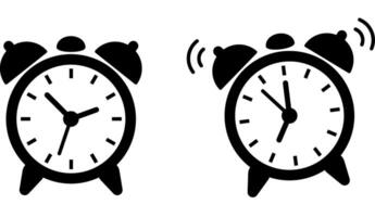 Alarm clock icon. Ringing Alarm Clock. Illustration of Wake-Up Time Alert Notification. Retro Wake Up Symbol for Time Management and Scheduling vector