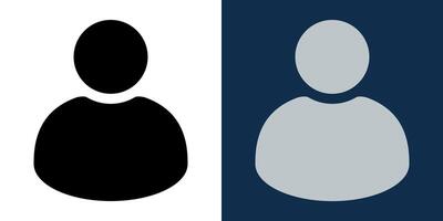 Simple User Icon Set. Light and Dark Theme Avatars, Minimal Profile Symbols for UI, UX, Apps, Web Interfaces, or Login Pages, Flat Design, Modern Illustration vector