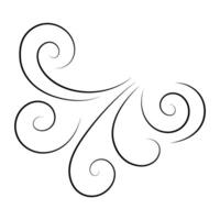 Stylized Swirl Wind Lines. Abstract Curved Air Flow Symbol. Elegant Wind Motion Icon in Thin Line Style. Minimal Illustration for Weather, Nature, Autumn or Decorative Use. vector