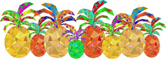 colorful polygonal pineapple line art elements in a modern triangular style perfect for digital art web design and creative projects vector